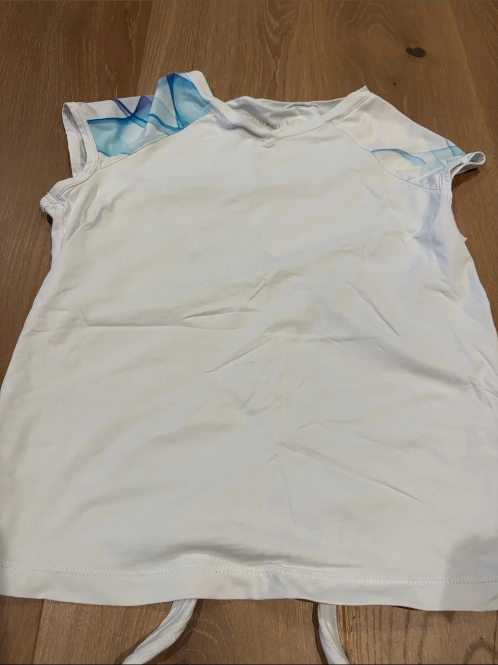 Sofibella Girls Size L White Rainbow-Accent Tank Top & Skirt Matching Set.